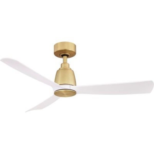 Fanimation Kute - 44 inch - Brushed Satin Brass with Matte White Blades FPD8547BS